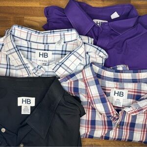 [Lot of 4] Harbor Bay DXL Men's 4XL Big and Tall Short Sleeve Button Downs